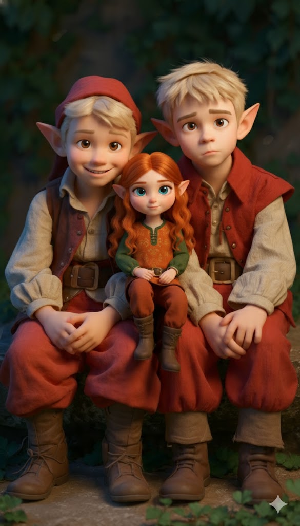 Frankie with her brothers